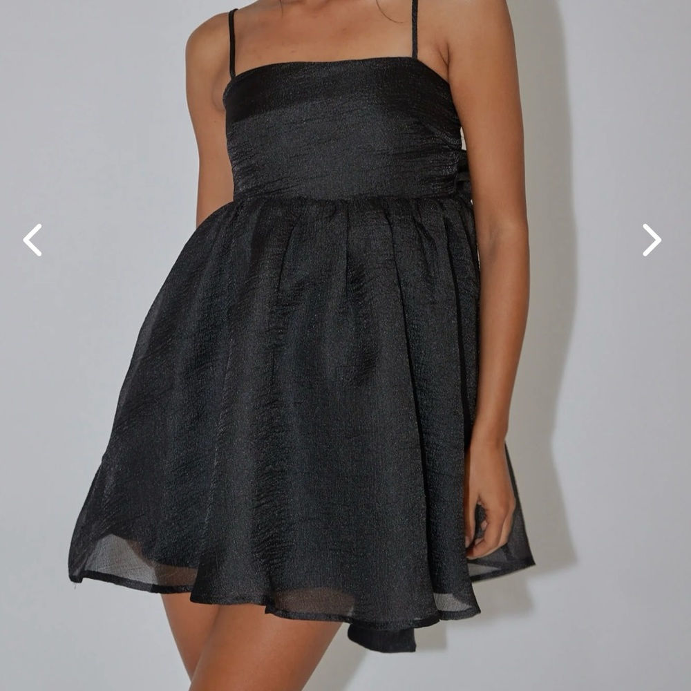 Klesis Mini Dress Black Tie Back Bow